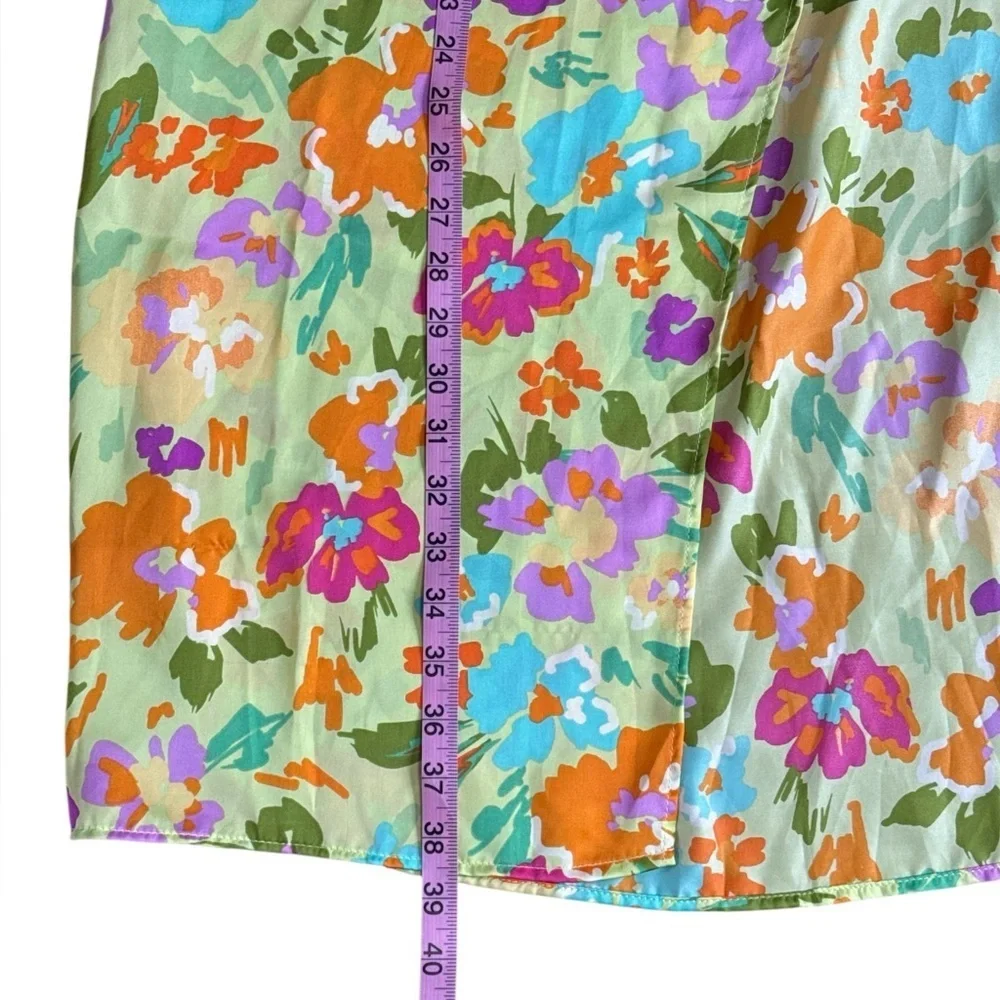 Le Lis Collection Floral Wrap Maxi Skirt Green Multicolor Vacation Small - Picture 6 of 7